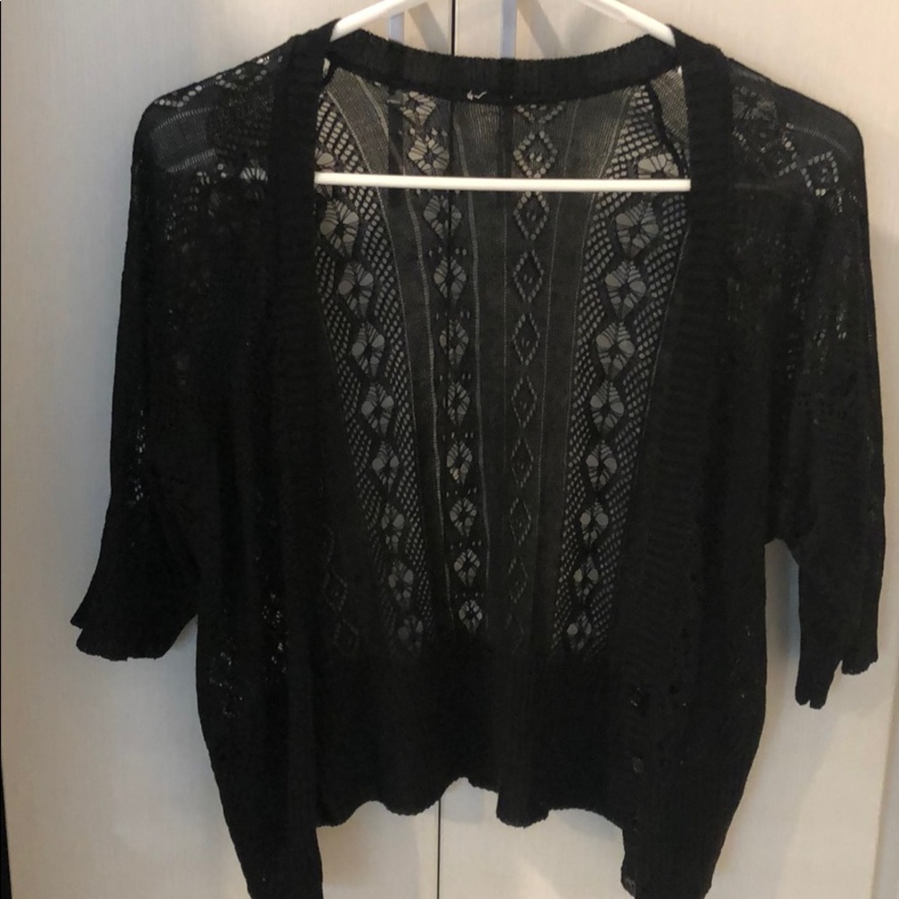Mini black lace cardigan